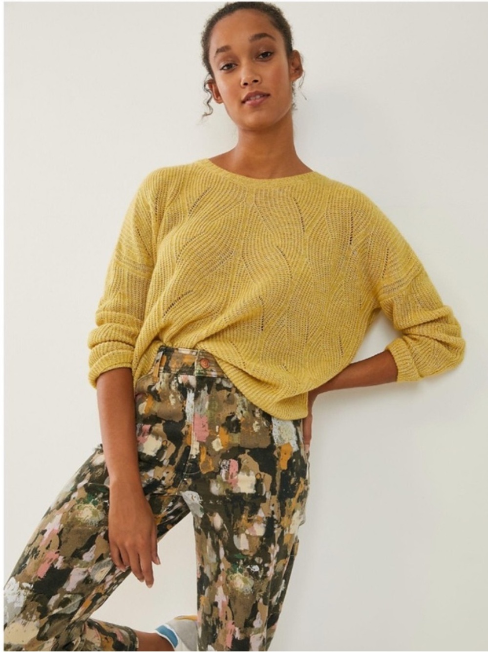 Anthropologie Keely Cable Knit Pullover Sweater EUC
